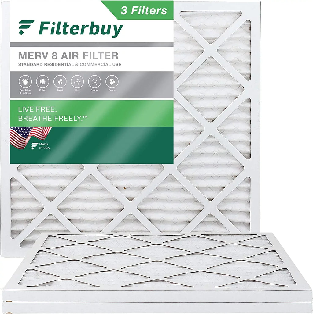 MERV Air 19x19x1 Filters Pleated Furnace AC 8 (3-Pack) HVAC Filterbuy