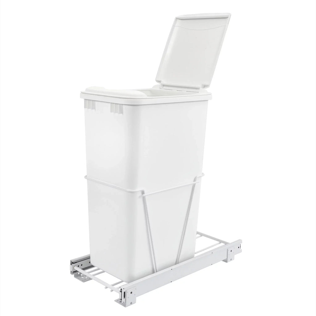 White, 50 Sliding Can Pull Kitchen, RV-12PB-50 Rev-A-Shelf Out S for Qt Trash