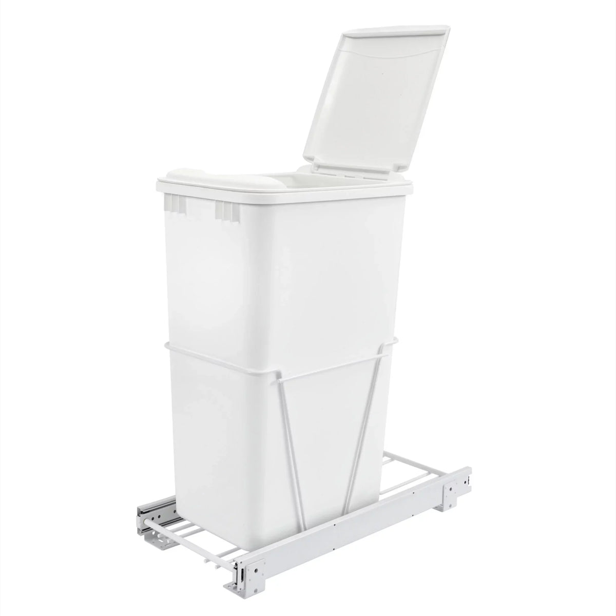 White, 50 Sliding Can Pull Kitchen, RV-12PB-50 Rev-A-Shelf Out S for Qt Trash