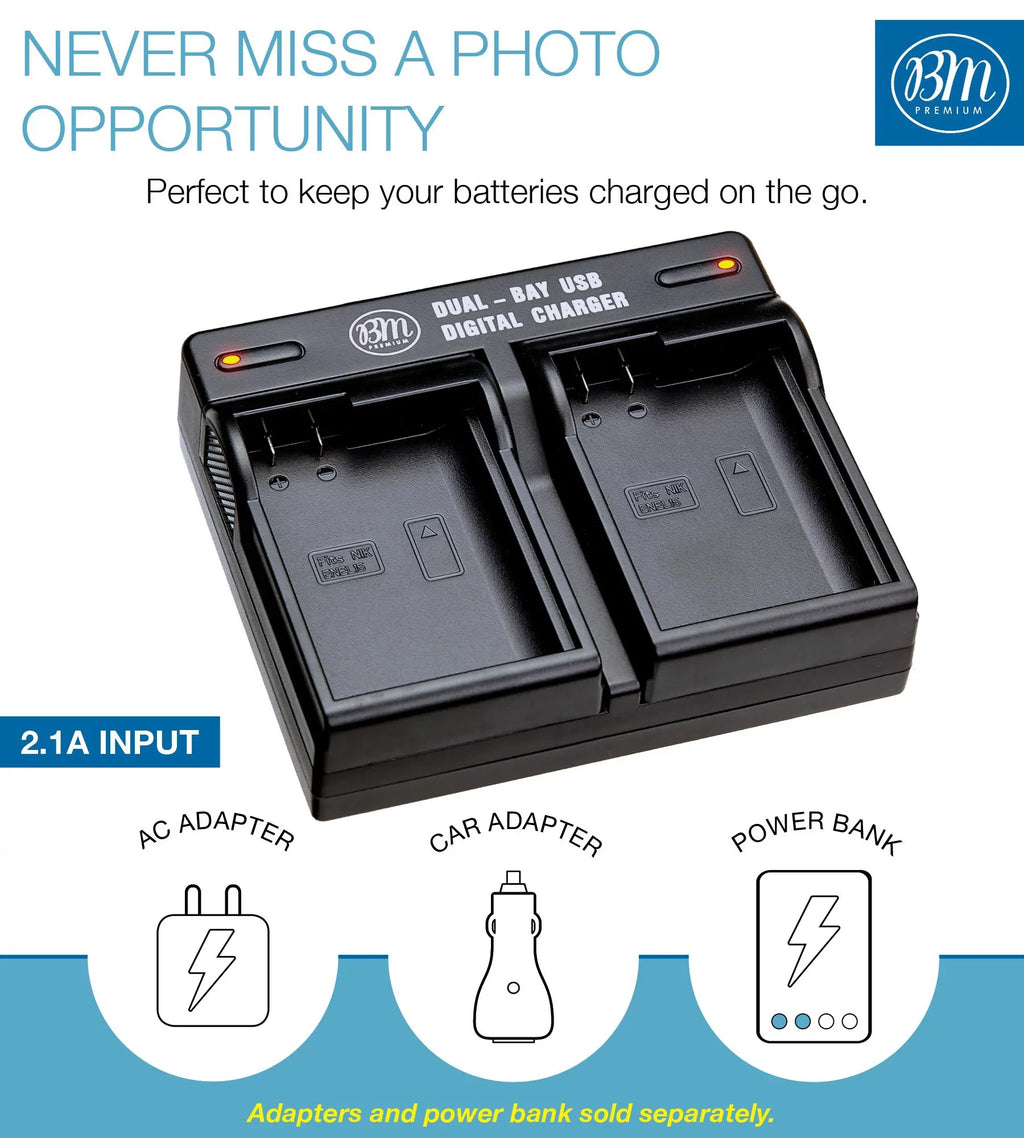 Z7 D780 Battery EN-EL15B BM D7100 D610 D600 and D810 for D850 D7000 Bay Nikon 2 D7200 Charger Dual V1 Batteries D500 D7500 1 Cameras Z6 D750 D800