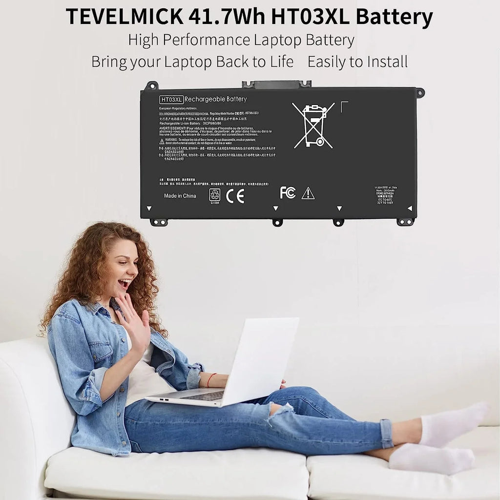 14-CK0001LA 245 14-CK0061ST 14-CK L11119-855 y for HT03XL HP 15-CS Laptop 14-CE 14-DQ Pavilion G7 41.7Wh 240