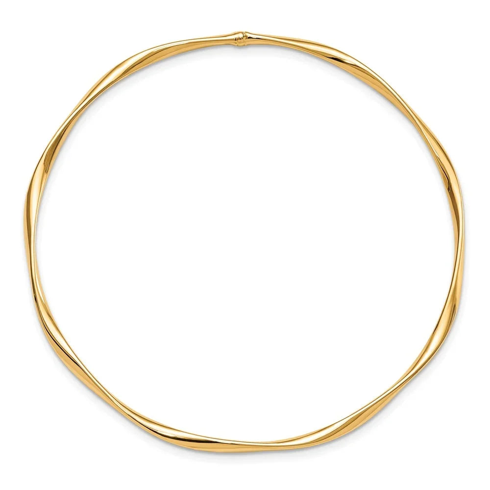 Bracelet Bangle in 7 Gold 10k Slip-On Yellow 3 mm
