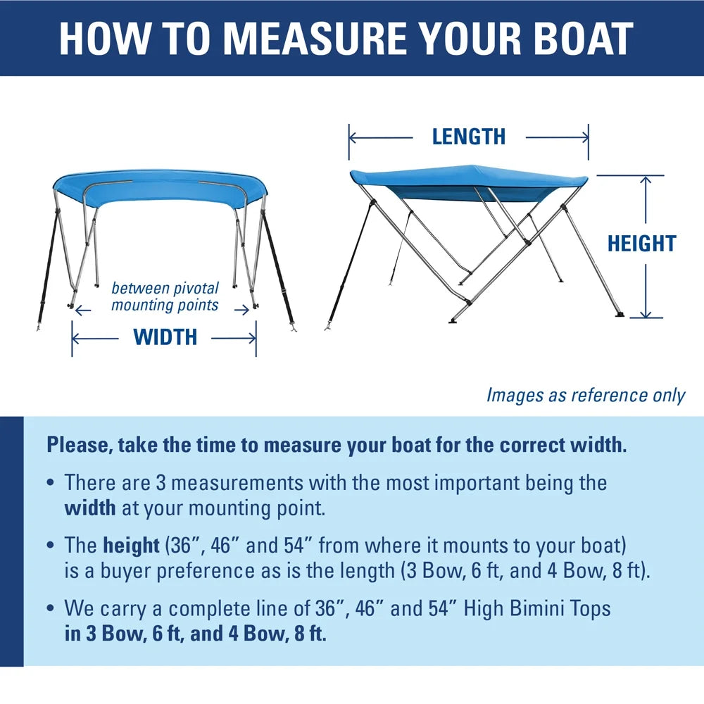 Dye Solution High 600 36" L Vessel 6' Denier 67"-72" Shield Top Bimini Wide