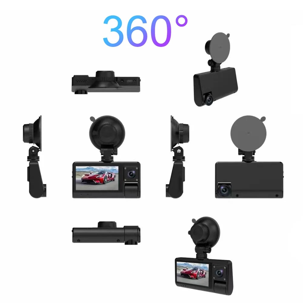 Video Auto Connectivity - Safety - with Recorder 3-in-1 Rearview Camera, Dash Clear Recording, Screen Wide Touch Cam Angle Driving Mirror WiFi