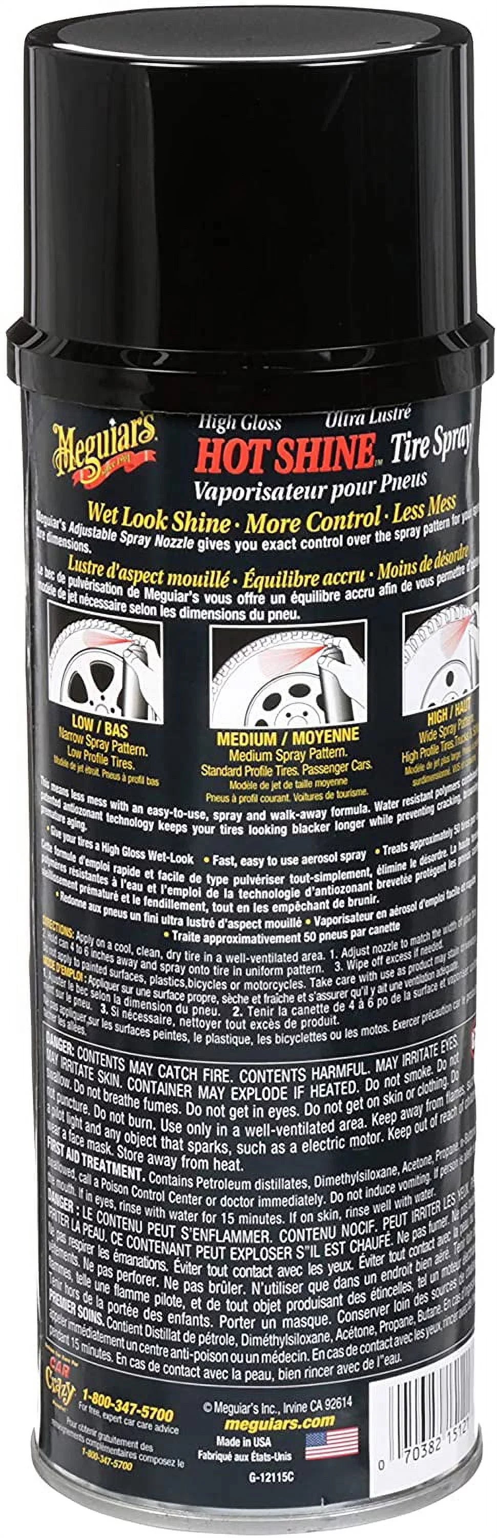 Can Coating High Oz Gloss G13815 Shine - Spray Meguiar's 15 Hot Tire 3