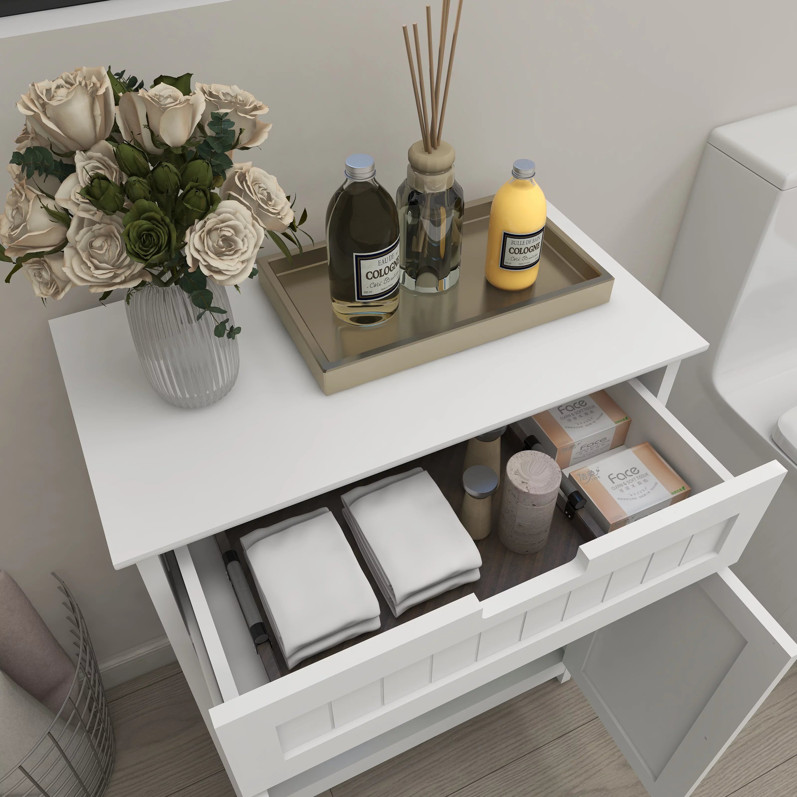1 White Drawer Wood Elegant Adjustable Versatile Living Room. Bathroom Freestanding and Storage Shelf Organizer 2 Design in for Bathroom Doors, Floor Cabinet
