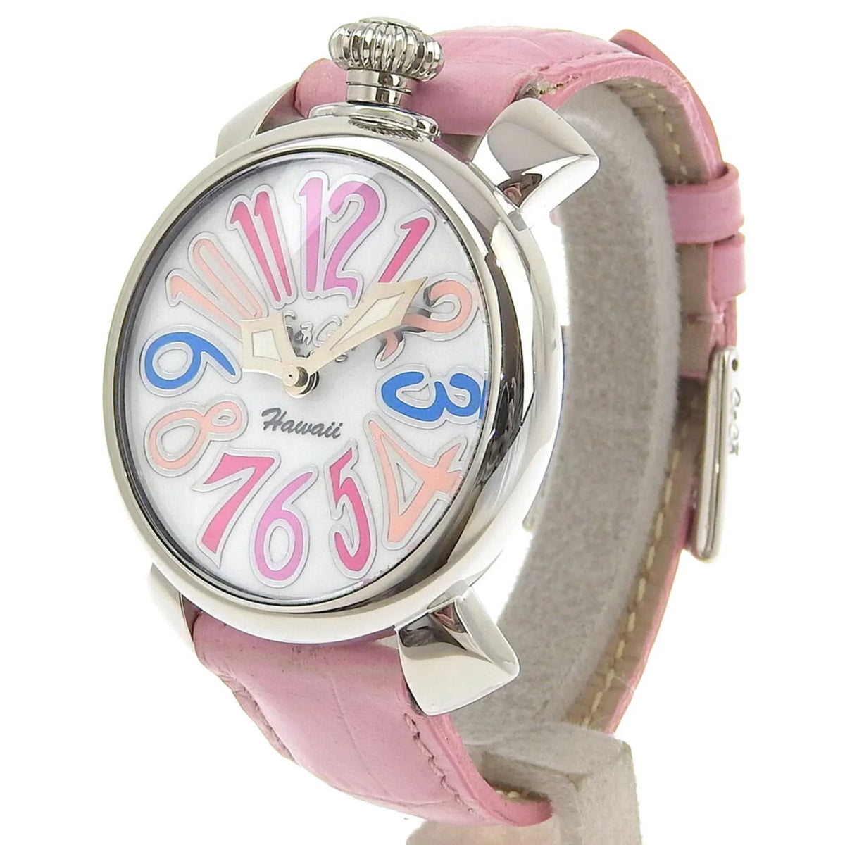 Manuale Display I220823012 Gaga Quartz Watch Pre-Owned Analog (Good) Men's 5020 Dial Stainless Milano Steel White