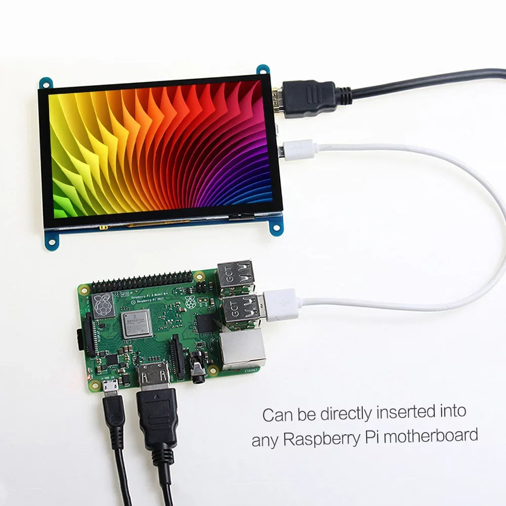 Interface Display with 800*480 Inch Touchscreen Portable with 5 Pi Small Fits Tool Resolution Monitor Raspberry Educational Capacitive