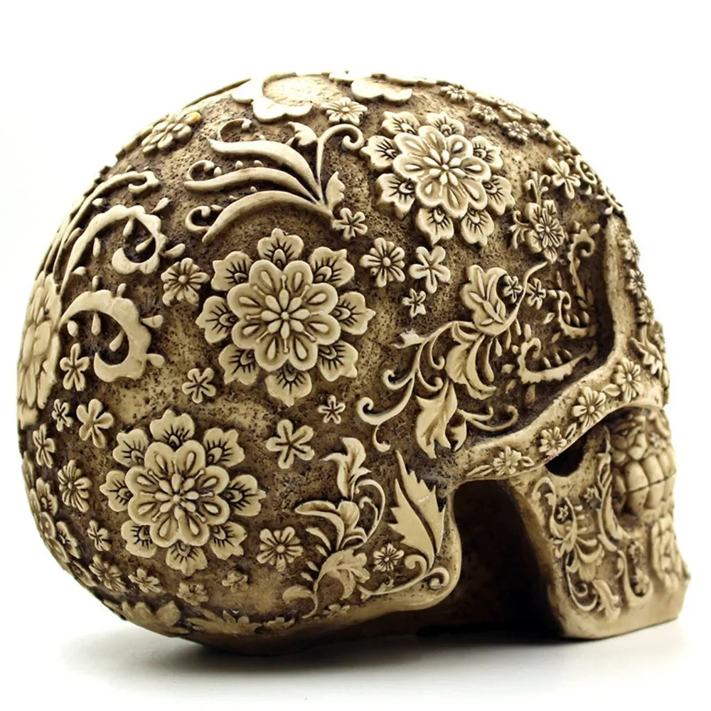 Halloween Foreign Skull Resin Skull Retro Props Spoof Trade Decoration European American And Horror Decoration Face Menghua Mai