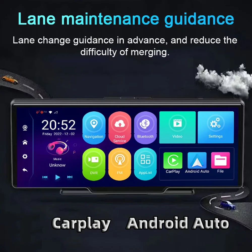 Night Degree Car Car Multi-language Cam Viewing Angle Navigation Dash Recorder Auto Dual Car Camcorder Lens Video Wide Docooler Positioning 170 System 10.26in Recorder Global