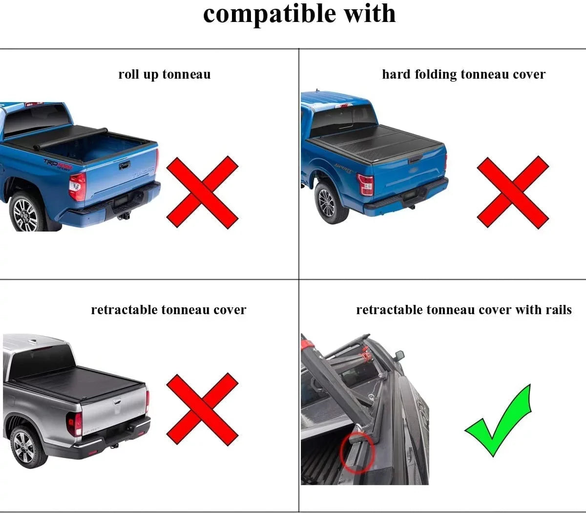 Shield Rack with T-Slot Extendable for Tonneau Pick-Up Rack Truck Bed Rail Universal Aluminum
