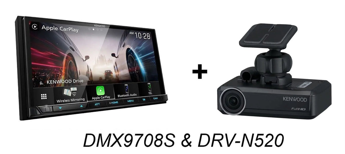 Car Dash Combo DRV-N520 Cam Auto Kenwood In & Dash Screen CarPlay Receiver Touch DMX9708S 6.95" Android