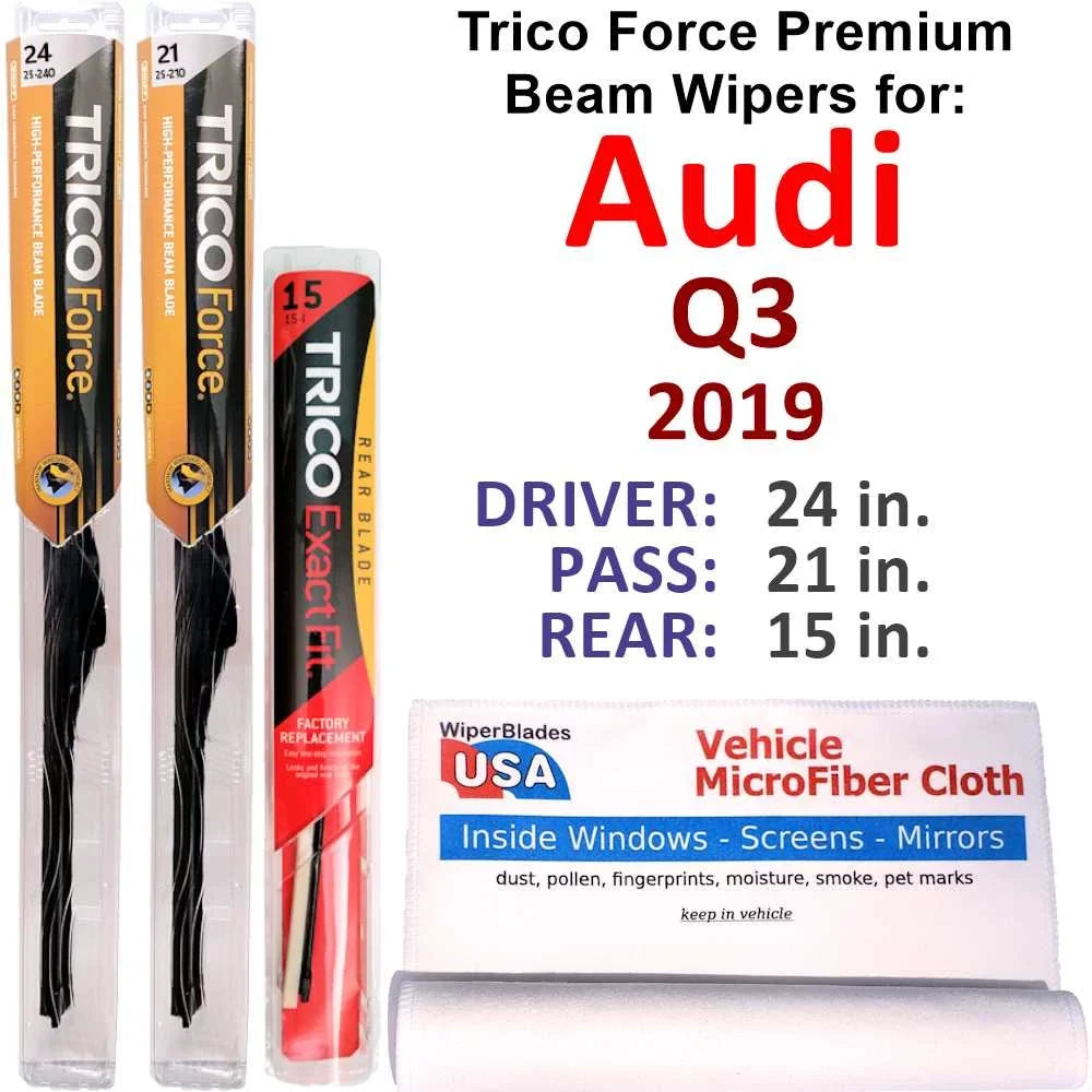 Q3 Wipers of Beam w/Rear 2019 Wiper Performance 3) (Set Audi