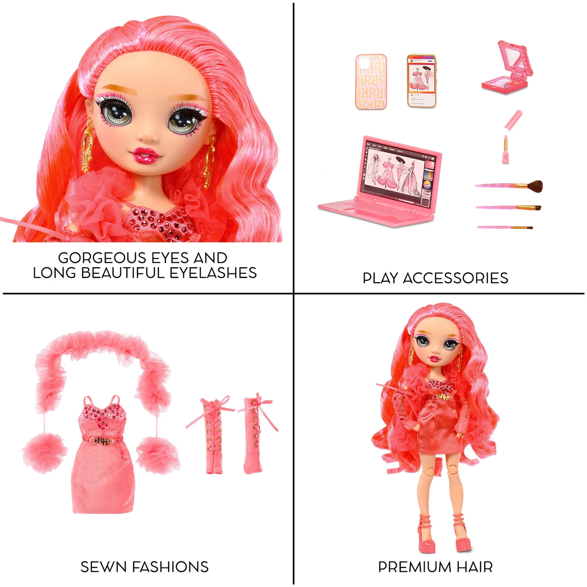 Fashionable 4-12 Pink Fashion Outfit Years 10+ Priscilla- Rainbow Accessories. Play Old for Great Colorful High Gift and Collectors Doll. & Kids