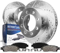 Brakes F-250 & F-350 1999 Detroit 2003 2002 Excursion 99-04 Brake Pads Ceramic Axle - 2004 Slotted for Drilled Rear Ford Kit Super 2001 Replacement Brake Duty Lugs 8 2000 Rotors