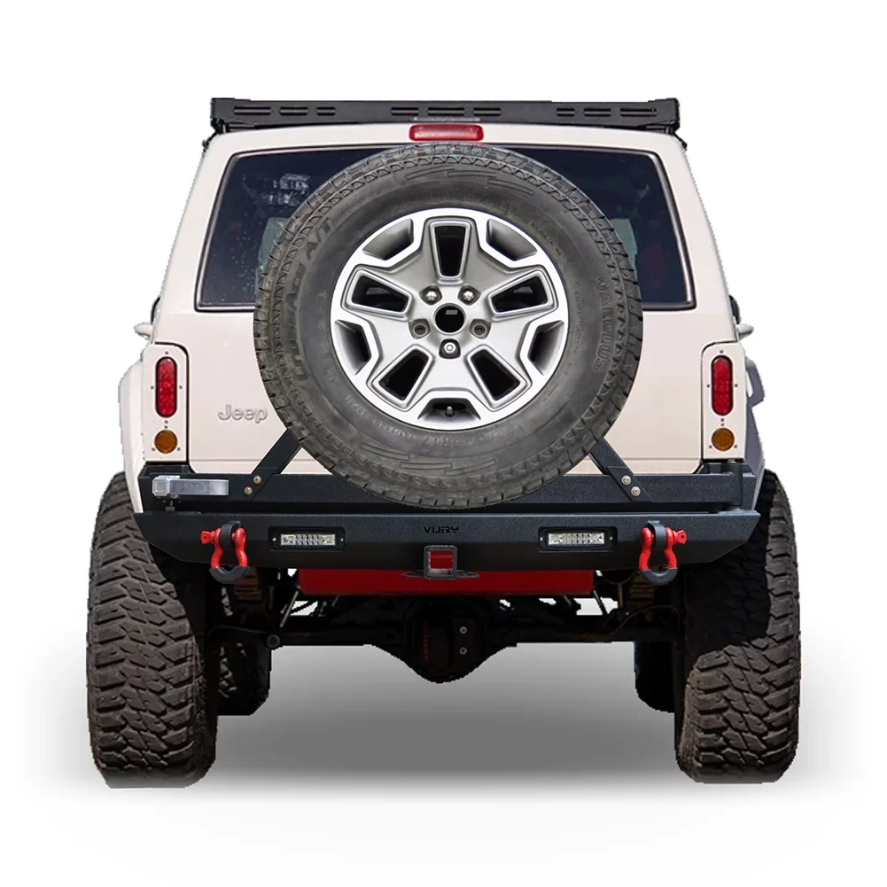 Steel Rear Ronghui Bumper Cherokee Tire & Lights Carrier 1984-2001 Jeep For W/Spare