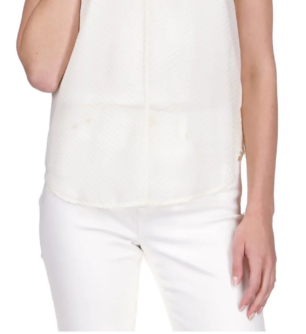Ruffled Chiffon Kors Top Michael Dewdrop MICHAEL