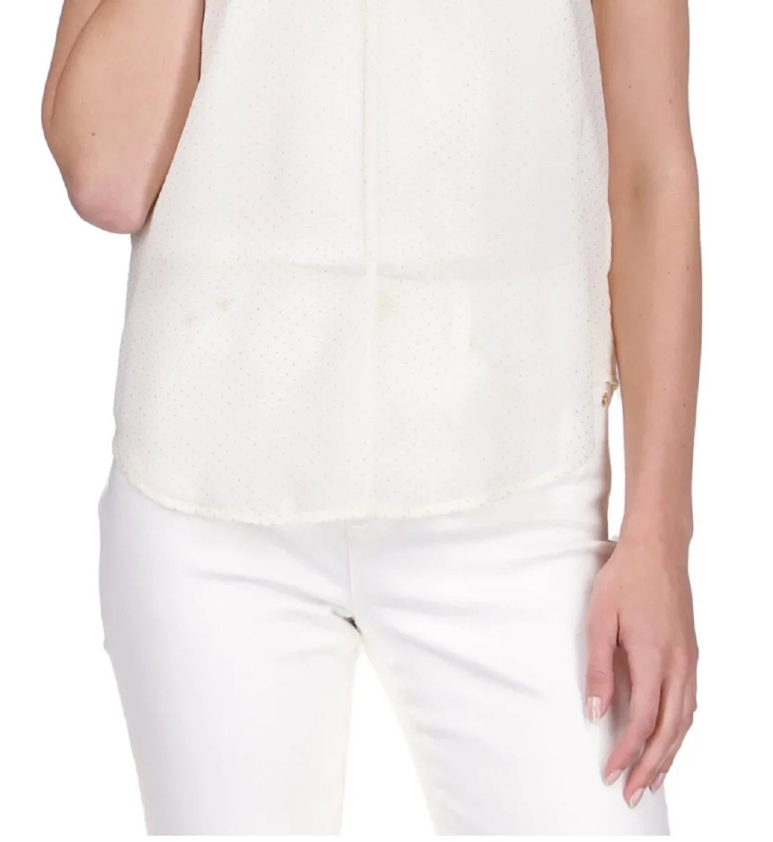 Ruffled Chiffon Kors Top Michael Dewdrop MICHAEL