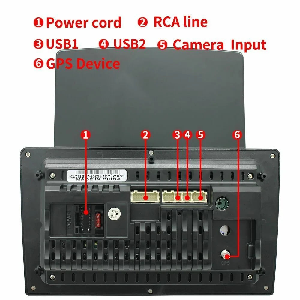 Screen Stereo Reversing Input Navigation Touch KingFurt Radio Music Camera Car 9.7" Universal Bluetooth