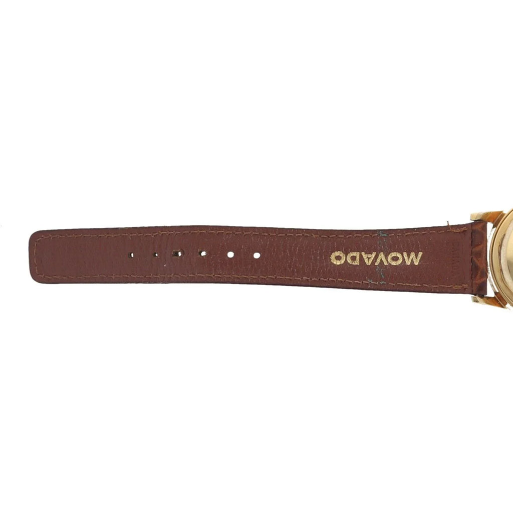 Gold Automatic Movado Chronometre 18k Leather Yellow Watch 34mm 1231 Wrist