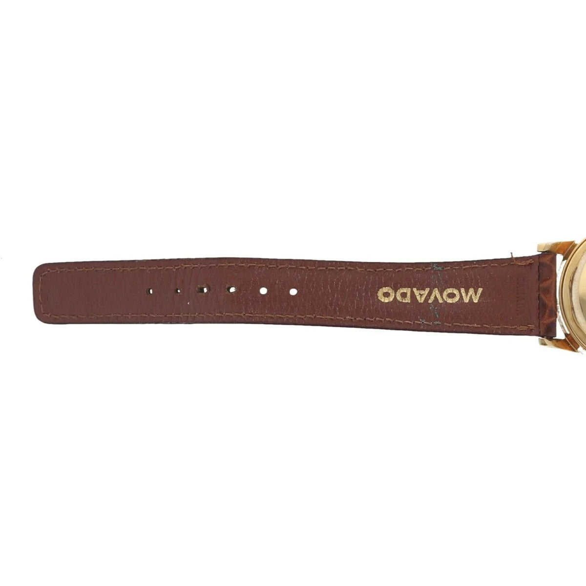 Gold Automatic Movado Chronometre 18k Leather Yellow Watch 34mm 1231 Wrist