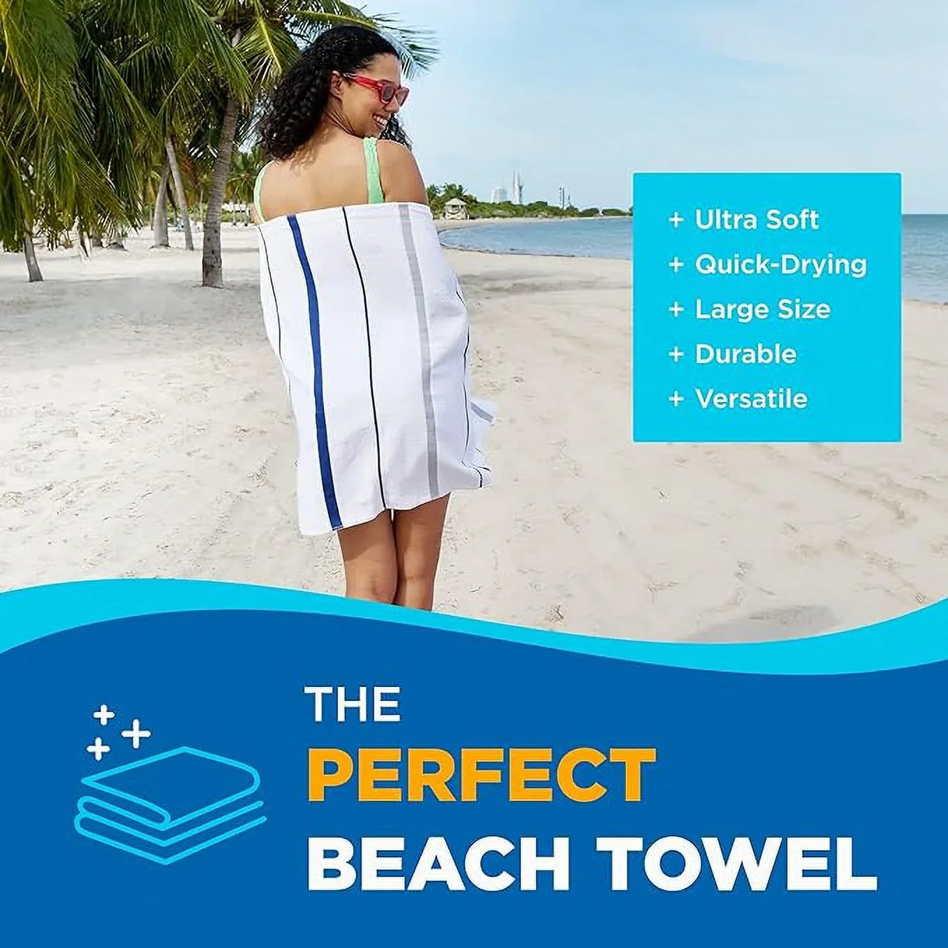 '- - Pool Sailor 4 Hotel X Pcs Set 400 Towels Horizontal 4-Pack Terry - 30in (Navy) Beach - Towels - Kaufman Stripes of Luxury 60in