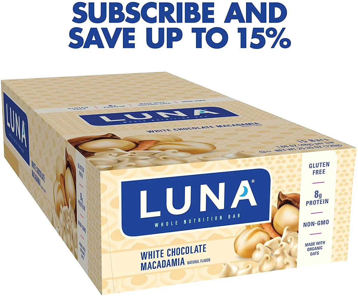 '- - - (1.69 Macadamia Ounce Chocolate Bars Snack Flavor BAR Count) Gluten Free 15 Bars, LUNA White