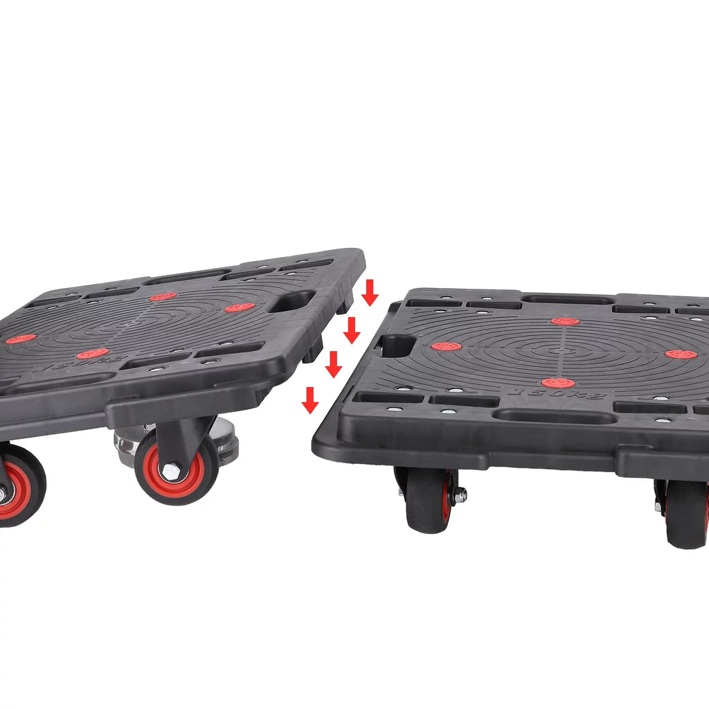 Rotate Portable Cart Homhougo—2PCS Capacity Trolley 4 Transport Travel Luggage 330 Truck Home Wheels Folding Office Lbs for 2pcs Black Hand