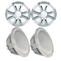 '- - Wet 2 Stainless Grills 10" Subwoofers Two Grills Inserts With Ohm Sounds Subwoofers White Steel & Revo & White