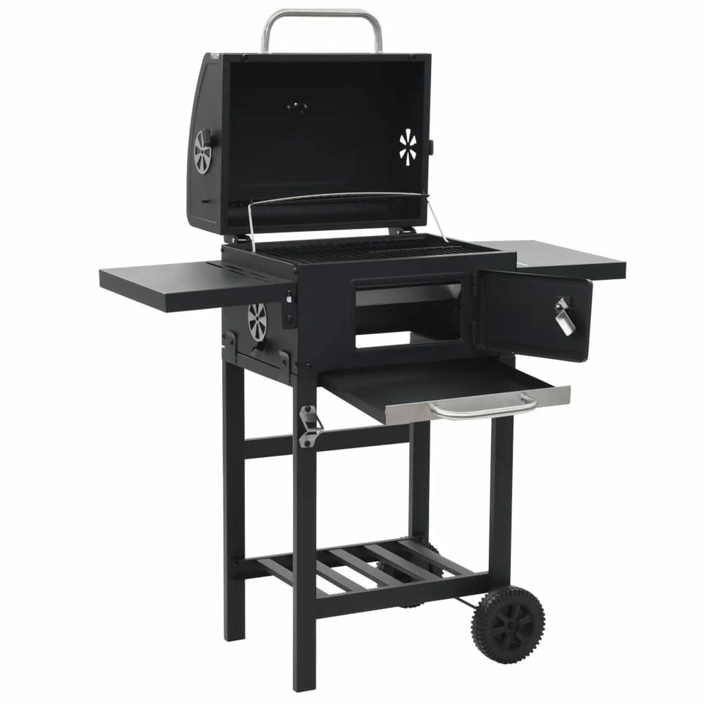 Black with Charcoal-Fueled Grill Shelf Bottom
