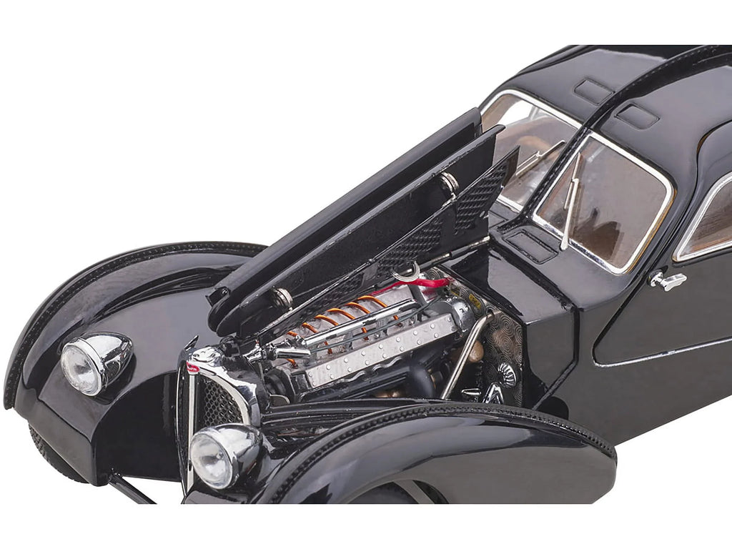 Diecast with by 1938 1/43 Type Model Autoart Wheels Black Car Bugatti Disc 57SC Atlantic