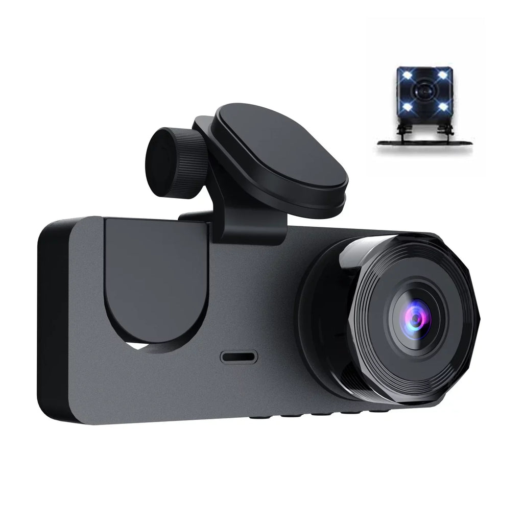 Camera Recording Lock Support 2 Recorder Inside One-Key & & Shinysix Driving Motion Inch Rear 1080P Camera Loop Night-Vision Front Detection Dashcam Screen Dash DVR