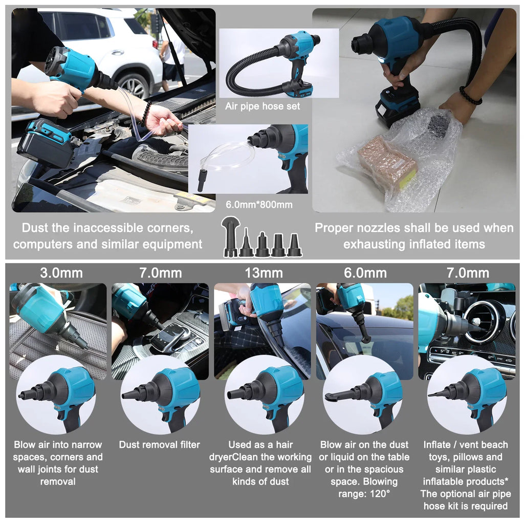 Electric Dust Air Light Cordless Stepless Machine Rechargeable Dust Blower, Working Speed Change,