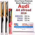 allroad Audi 3) 2018 Wipers Performance A4 Beam w/Rear Wiper (Set of