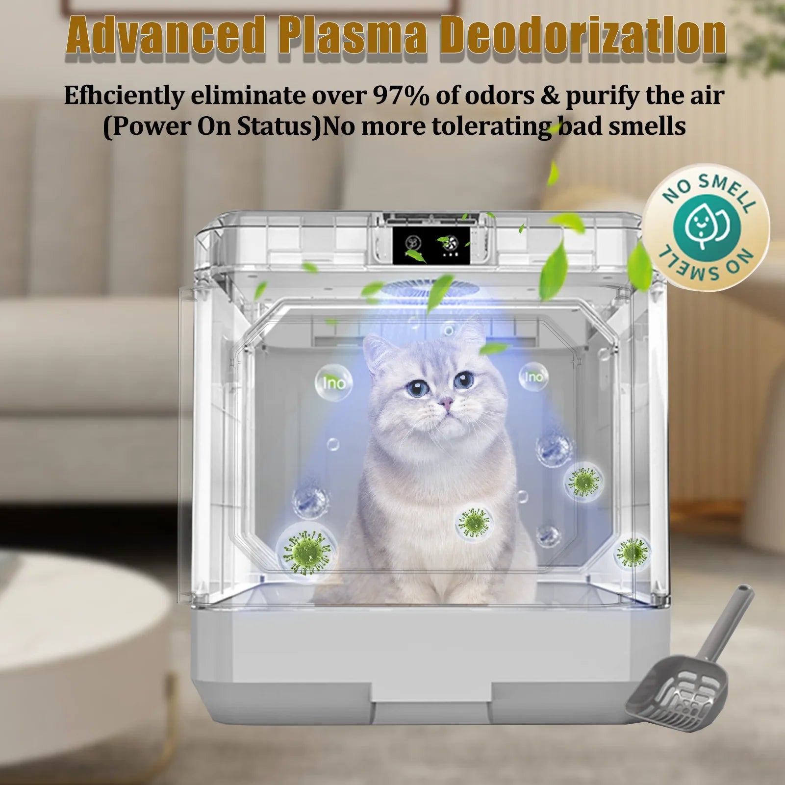 Scoop. Enclosure Cat Furniture, Box, Litter Removal, Drawer Easy Cat Scoop, Box Cat Enclosed Pottywith Arcwares Cat Large Odor Litter Type Pan Litter And Cleaning Litter