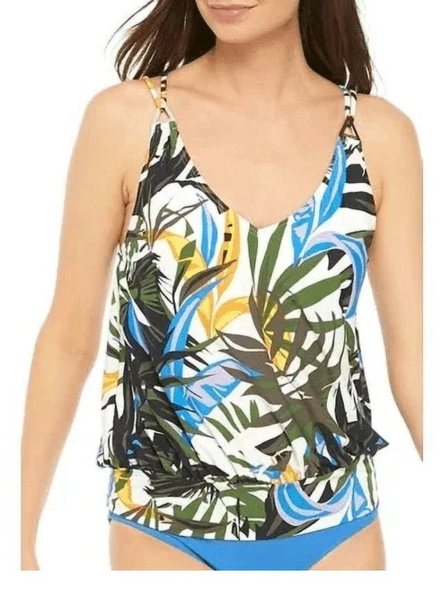 MULTI TROPIC OLIVE US Klein Blouson top, Calvin Tankini RAINFOREST Swim 2X-Large