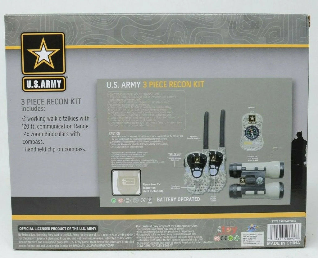 Army Kit Walkie Talkies Piece 3 Binoculars 2 Compass Recon US