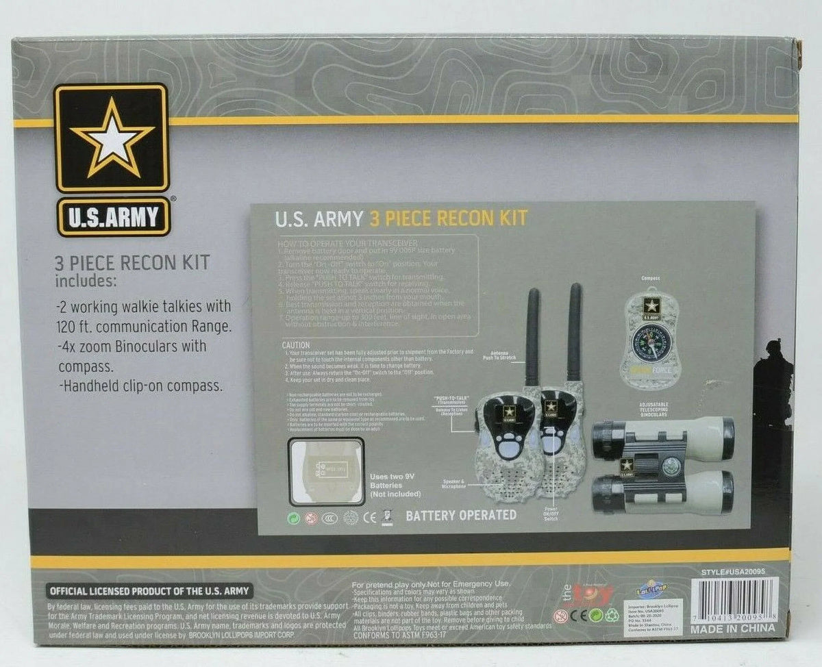 Army Kit Walkie Talkies Piece 3 Binoculars 2 Compass Recon US
