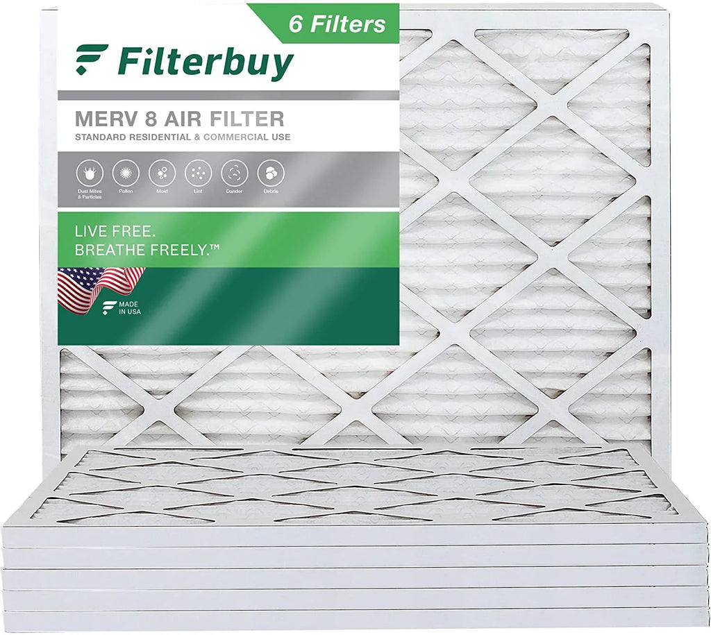 Filters Furnace 16x21.5x1 Filterbuy Pleated 8 Air (6-Pack)