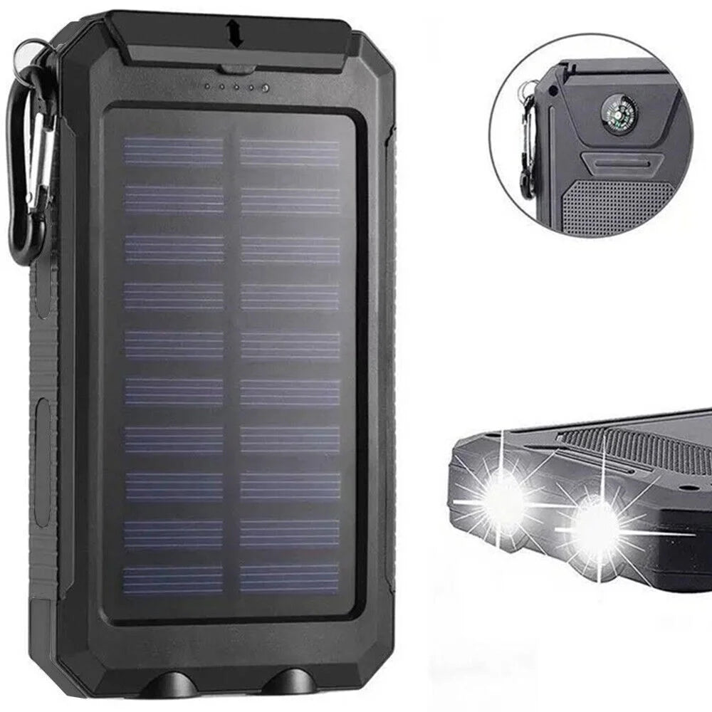Cell Bank Charger Solar For Black Portable Phone Power 90000000mAh Super