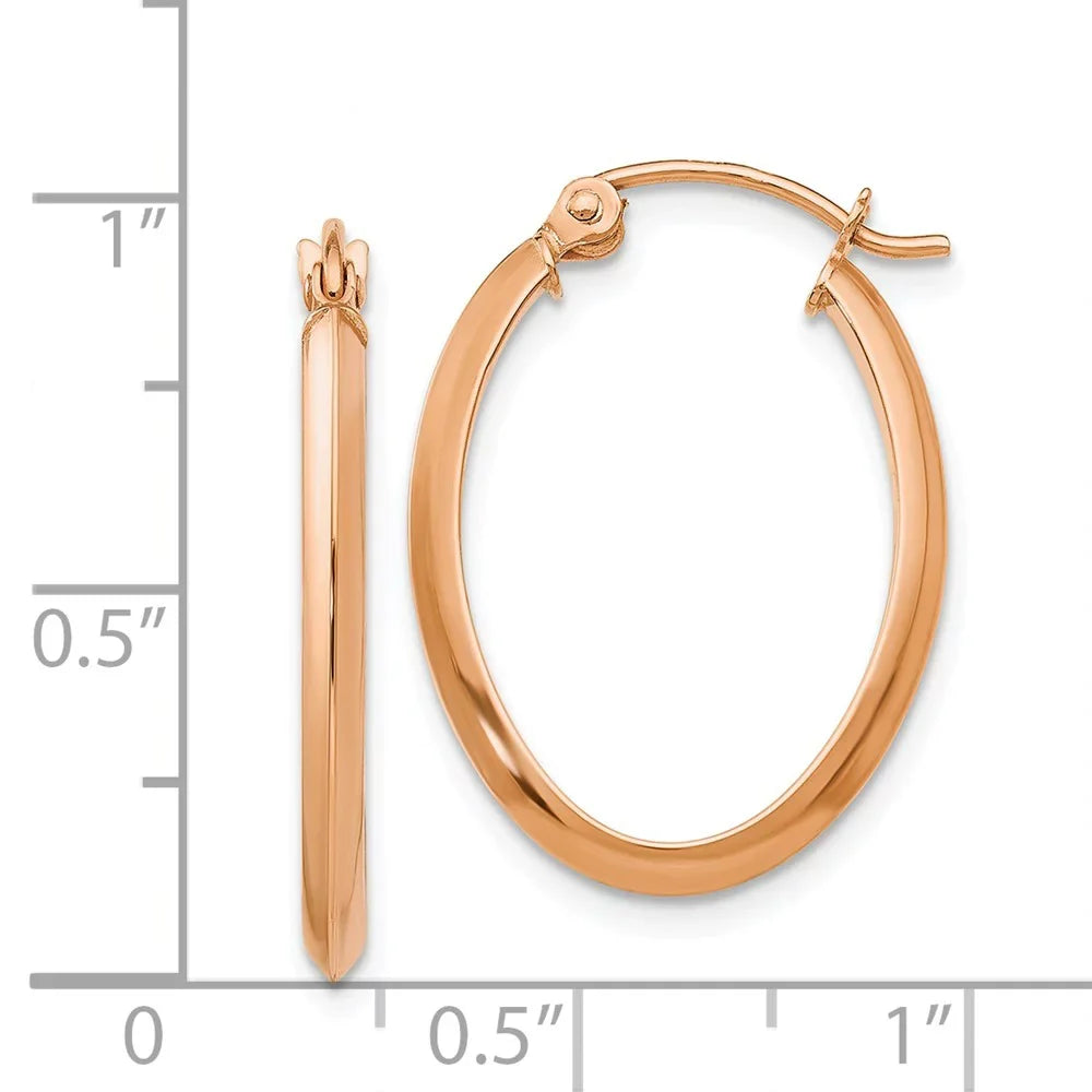 Tube Oval and Gold Rose for Polished Women Men Real Teens; 14kt and for Adults Earrings;