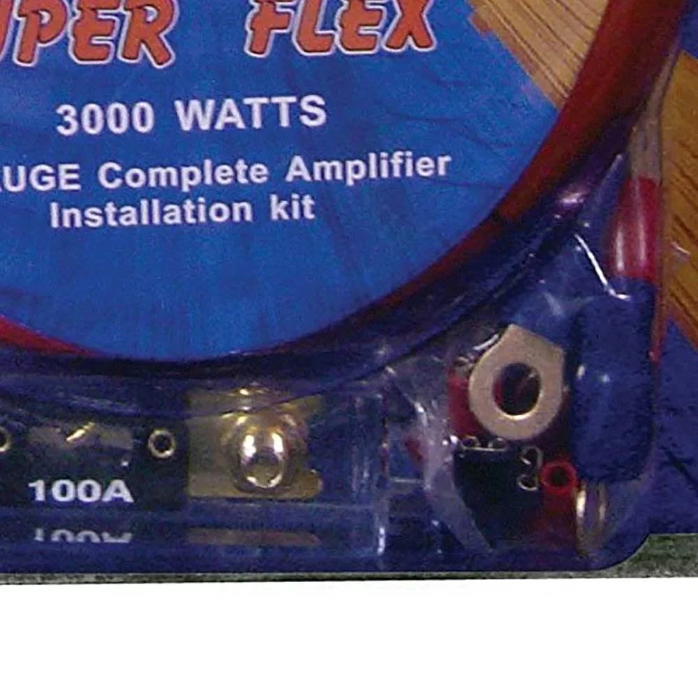 4-Gauge Flex Super Amplifier QPower Kit, 2 Wiring 3000-watt Car Audio Pack
