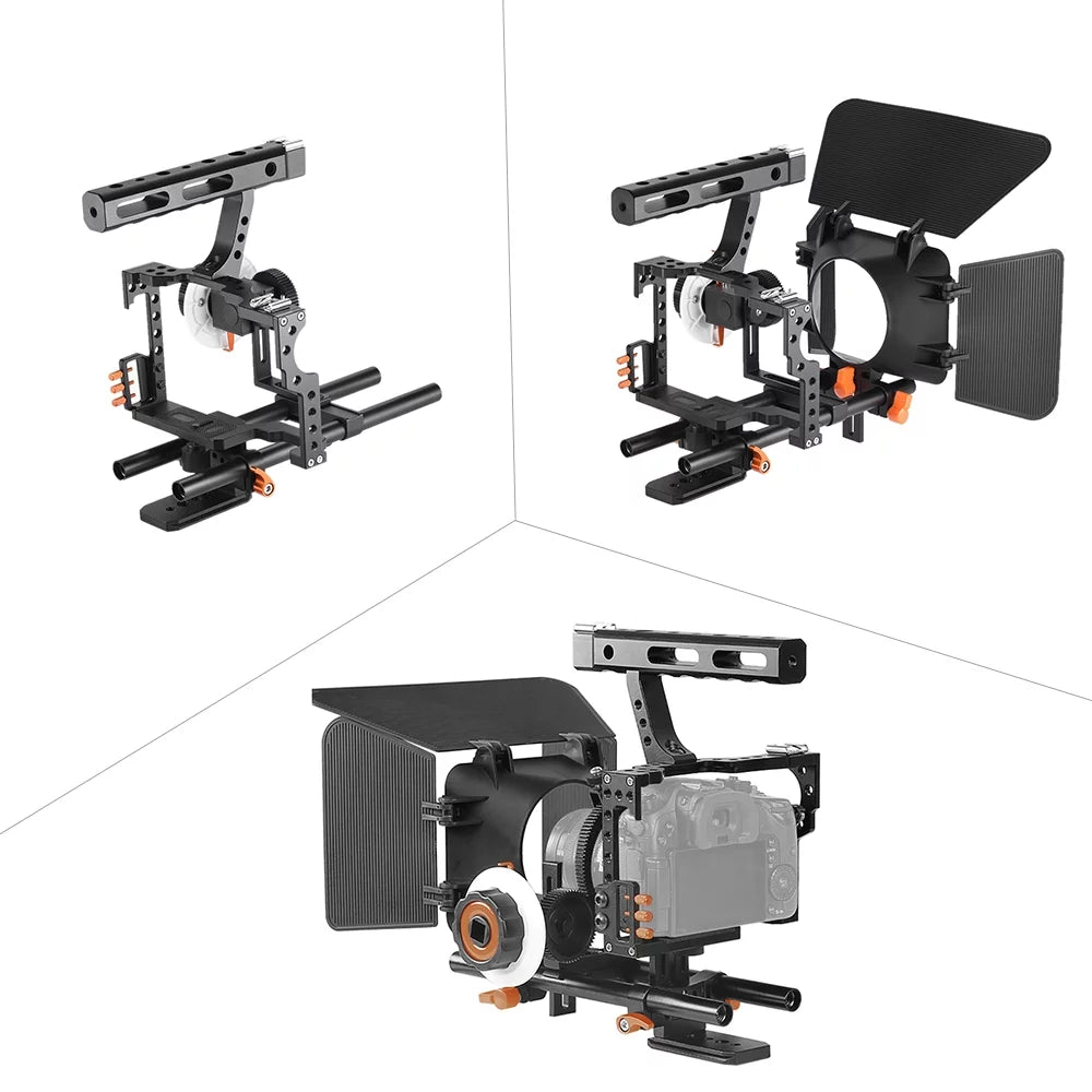 '+ Kit + Handle Eryue A7s/a7/a7r/a7rii/a7sii+ Andoer Camera + Box Alloy + A7s/a7/a7r/a7rii/a7sii/a7iv 15mm W/matte Film Cage,Aluminum Camera + 15mm Handle Rod W/matte + W/matte Box Rod Box Film