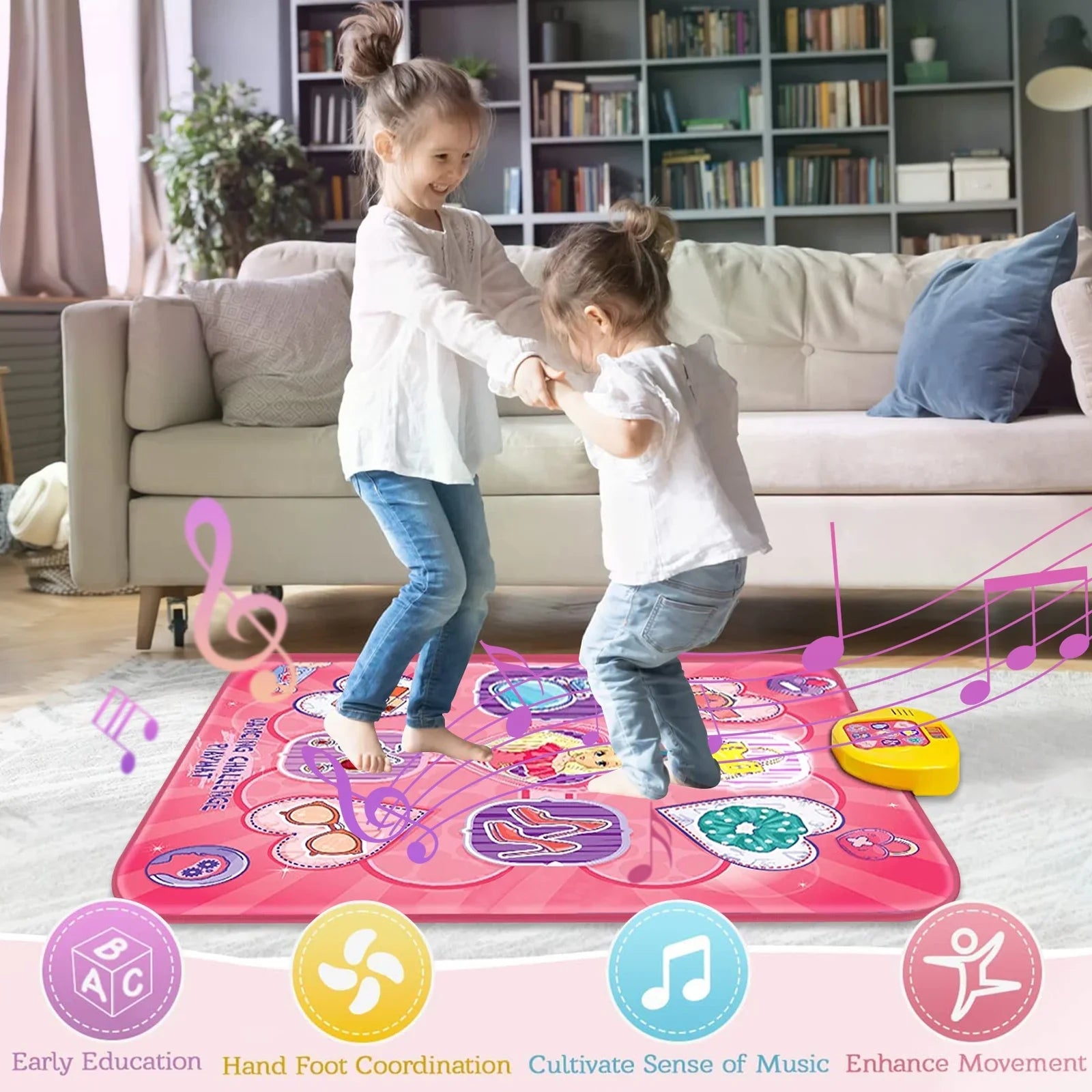 with 4 Dance Dance Kids Musical 5 7 Play with Christmas 3 Toys Lights, Year 9 Gift 5 6 Toy Old for Mat, Birthday Electronic Dance Girls 8 Game Modes, Mats for Game 10 Pink Pad Gifts