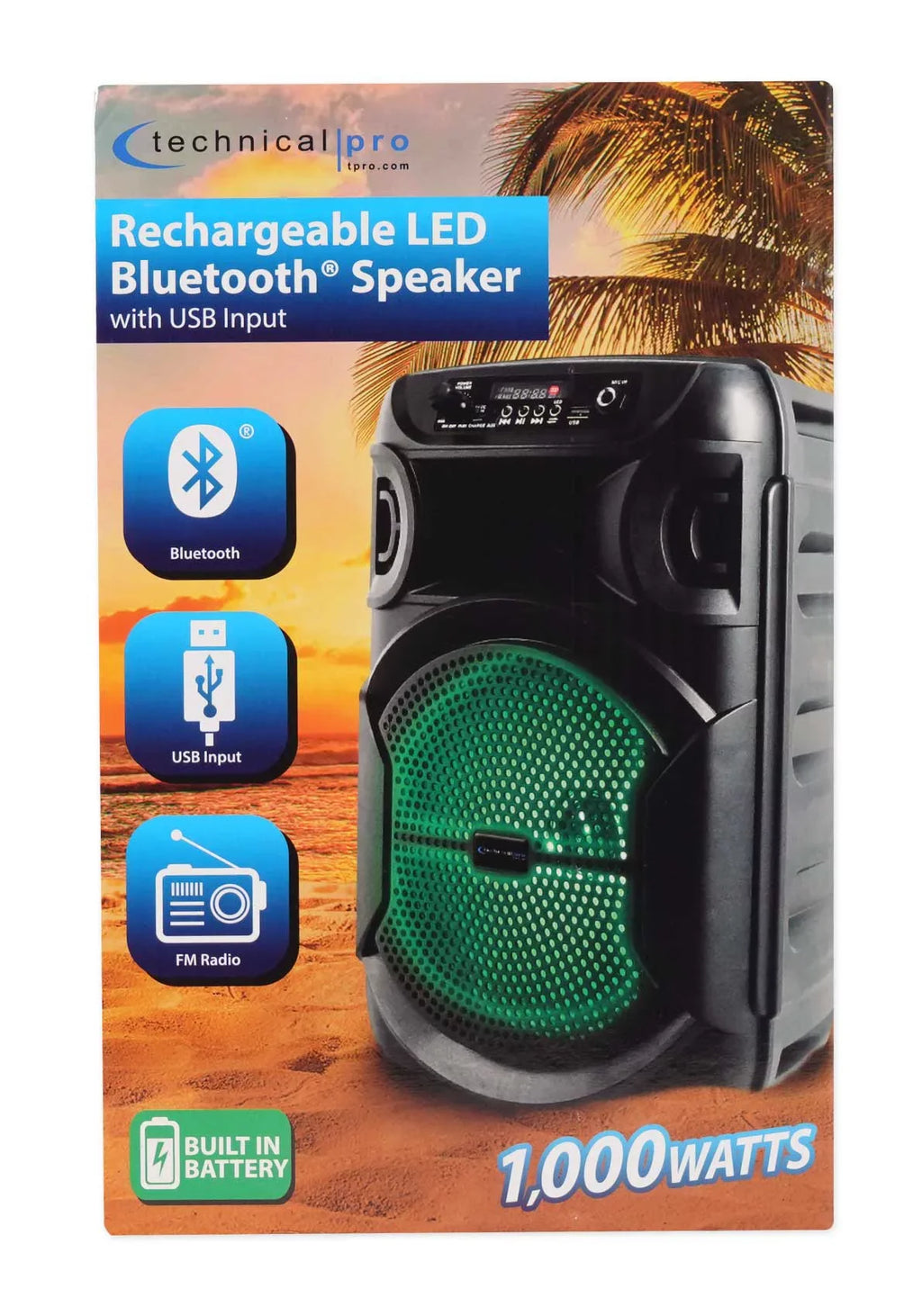 BOOM8 Party Wireless w/Bluetooth Technical (2) Portable Speakers 8" Pro