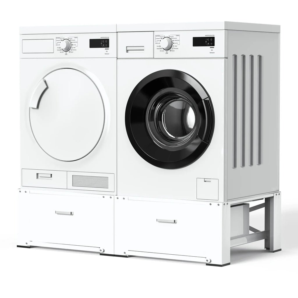 Steel, 29" Stands, Pack 28"× Dryer and Washer Laundry 2 Pedestals, White Inlife Pedestals Heavy Washing Duty Stainless Dual Machine