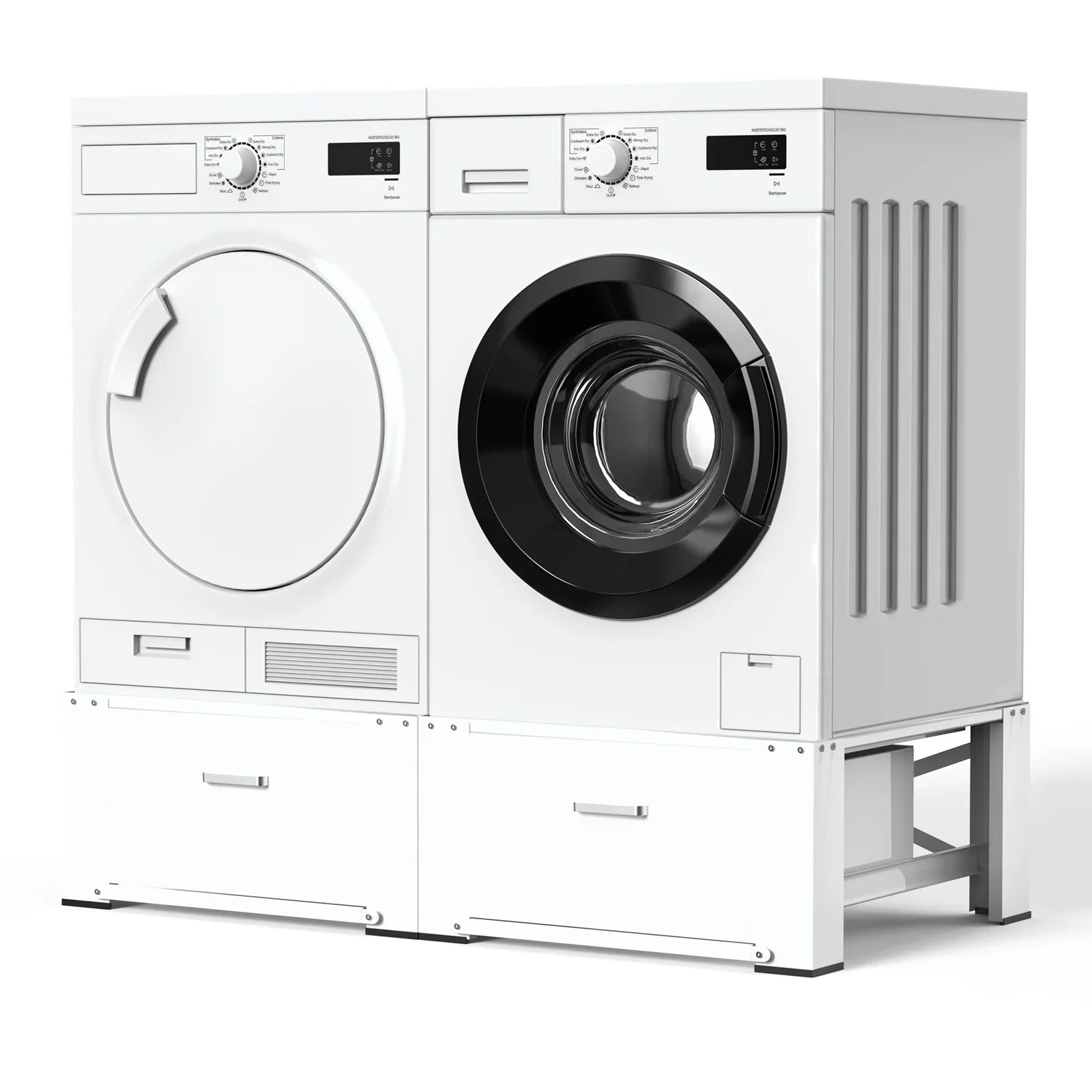 Steel, 29" Stands, Pack 28"× Dryer and Washer Laundry 2 Pedestals, White Inlife Pedestals Heavy Washing Duty Stainless Dual Machine
