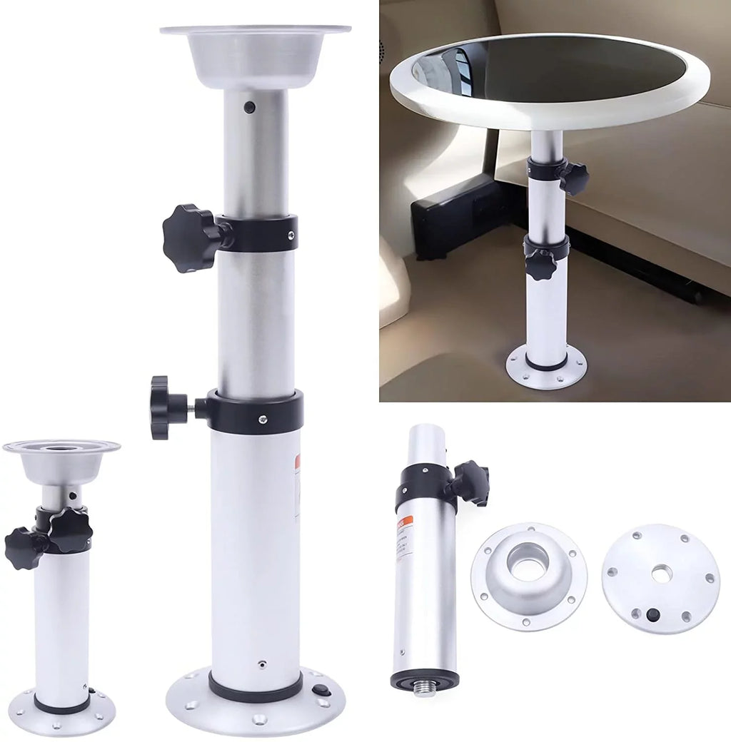 Marine Pedestal Removable Vessel Thickened Caravan Base Motorhome Table Mount Aluminum Miumaeov Camper Table Frame Alloy Stand 16.9"-29.1"Adjustable Leg for
