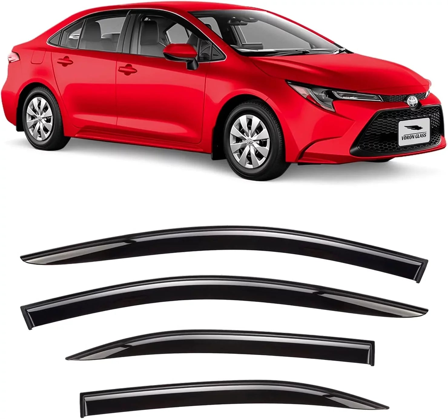 GY003106LPv Crew Dodge Visors, Window Side Deflectors Cab, Deflector, Truck Window Shatterproof for Accessories, Rain Visor, Goodyear Vent 2019-2024 4pcs- 2500 Guards, Vent 3500 Tape-on