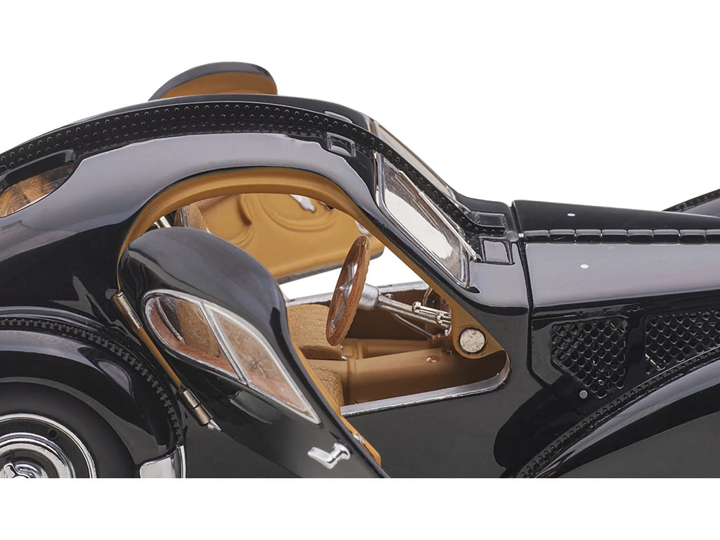 Diecast with by 1938 1/43 Type Model Autoart Wheels Black Car Bugatti Disc 57SC Atlantic